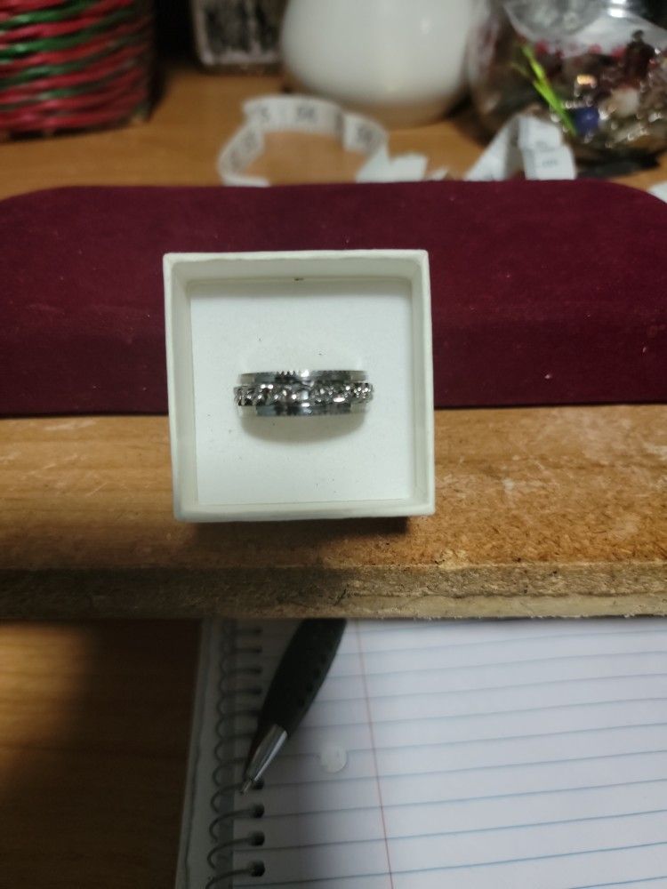 Size 12 Mens Stainless Steel Anxiety Ring