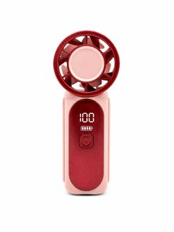 New Pink Portable Rechargeable Fan 6-Speed Mini Handy Fan Pocket Size