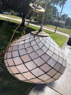 Large Tiffany Style Stained Glass Hanging Pendant Light 20”