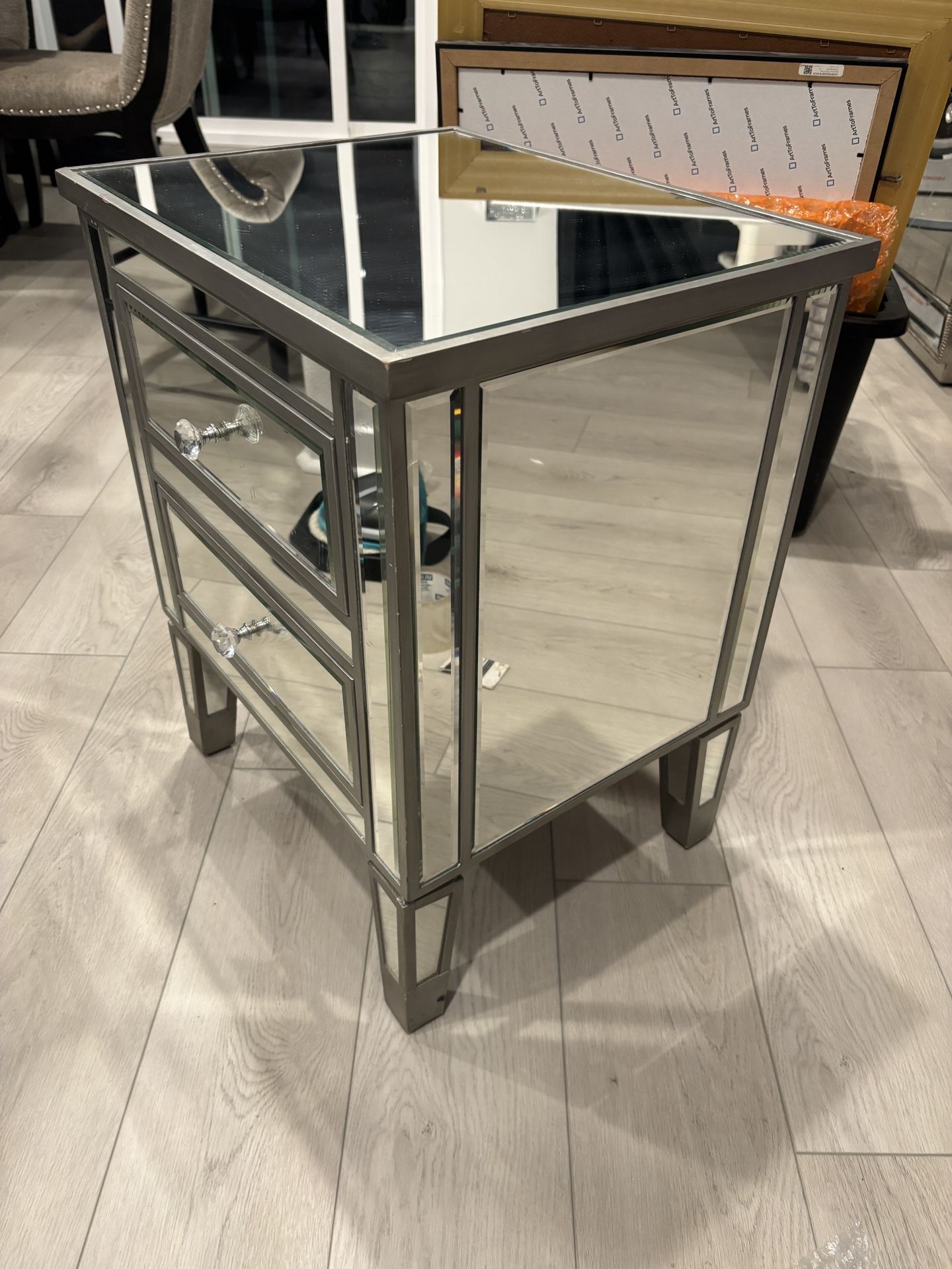 Mirrored nightstand