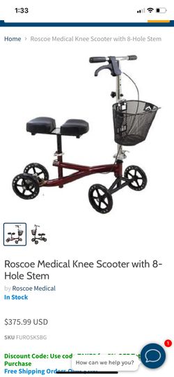 Knee Scooter New $100. Roscoe Brand In Sealed Box Never Open