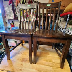 pair of solid Wood kitchen chairs 