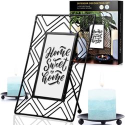 Picture frame with candle holder