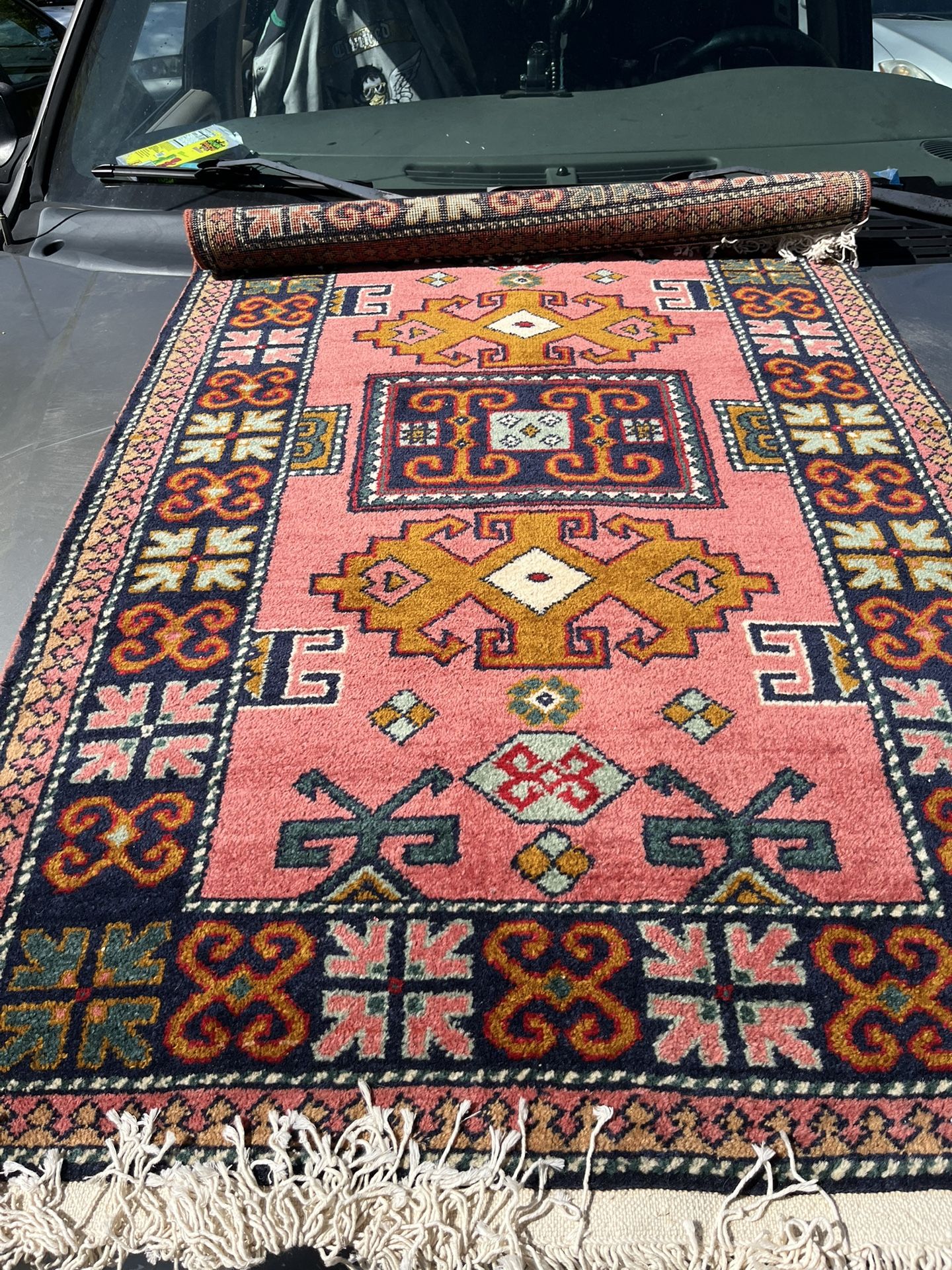 Antique Kozak Afghan Hand Knotted Carpet