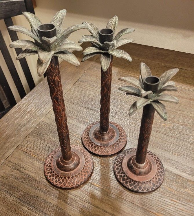 Palm Tree Candlestick Holders