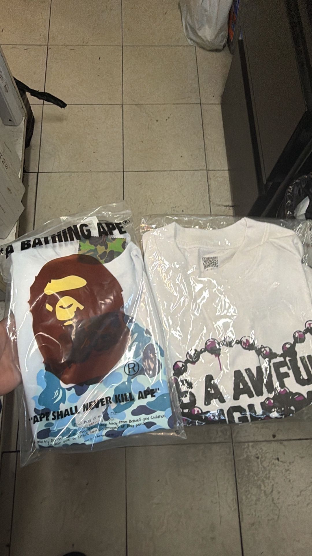 bape t shirt and alocs t shirt new with tags