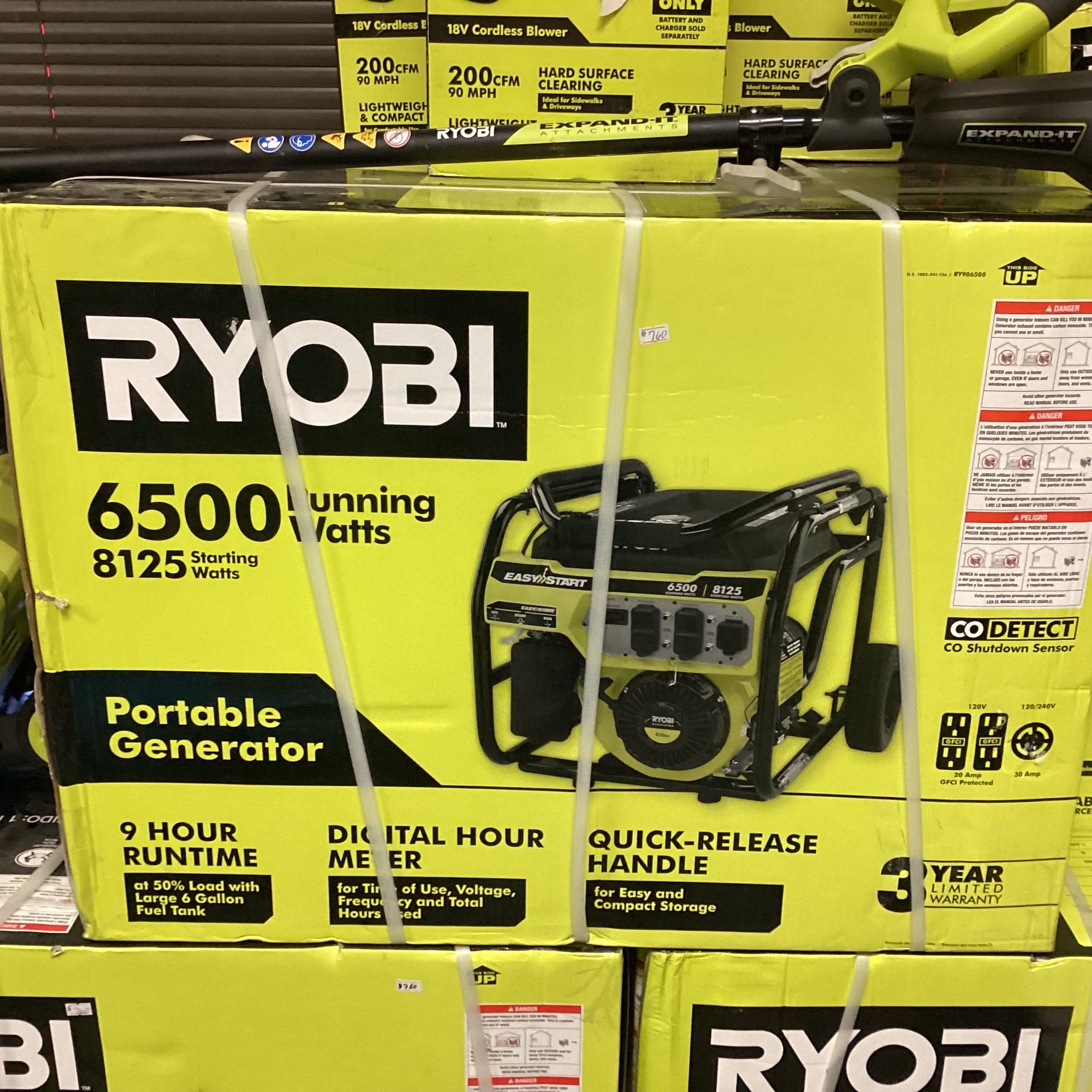 🧰🛠RYOBI 6,500-Watt Gasoline Powered Portable Generators w/CO Shutdown Sensor BRAND NEW!-$700 EACH!🧰🛠