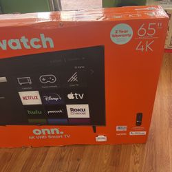 onn. 65" Class 4K UHD (2160P) LED Roku Smart TV HDR