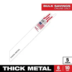 Milwaukee 6 in. Thick Metal Cutting Sawall Blades (5-Pack)