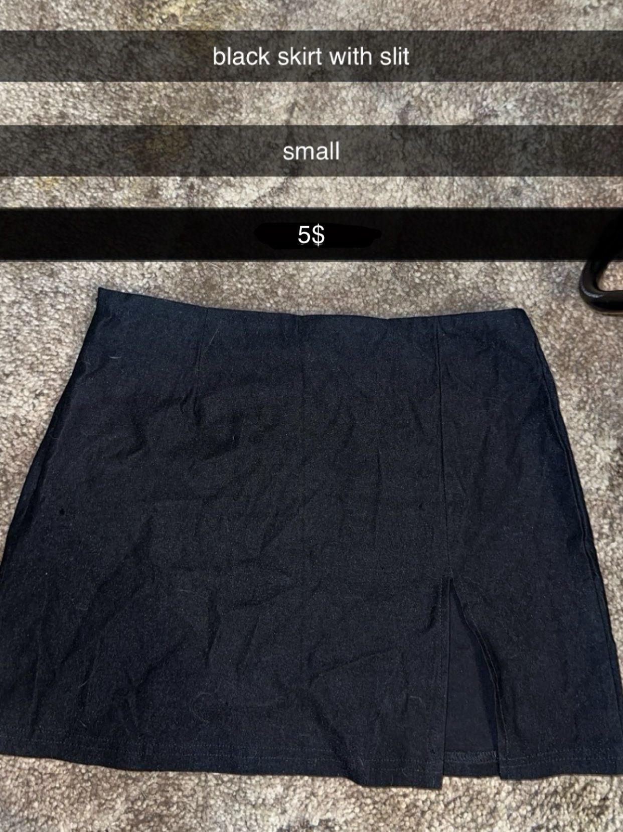 small black skirt with slit