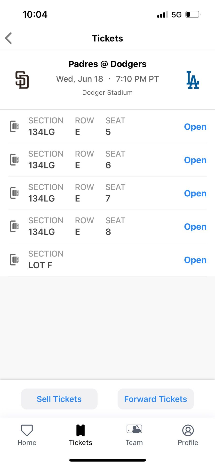 Dodgers Tickets 6/18