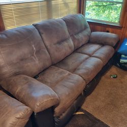 3 PC Sectional With Recliner Chair And Loveseat