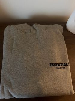 essentials size medium grey hoodie