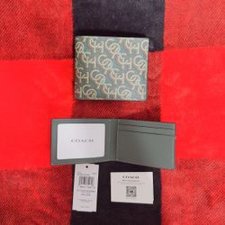 Coach Men's CF134 3-In-1 Wallet Monogram Print In Amazon Green