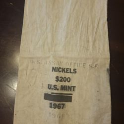 Nickel Bag, BANK BAG, U.S. MINT, MD. Size