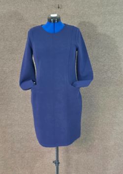 Womens Shift Dress Size 10 Navy Long Sleeve V Neck Work Casual NWT Boden
