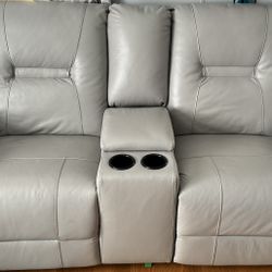 Gray Loveseat Recliners w/ Center Console