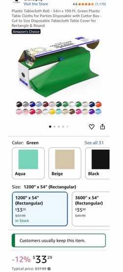 Table cloth on tool green