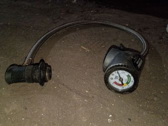 reusable A/C recharge hose and pressure gauge