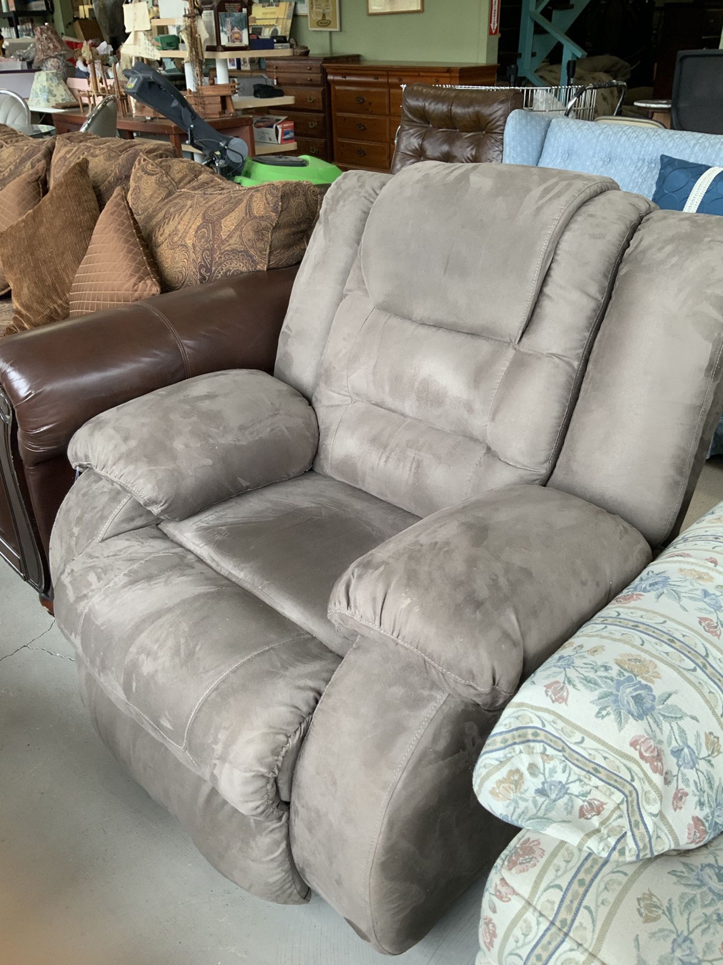 Taupe Microfiber Recliner (50% Off Price Listed)