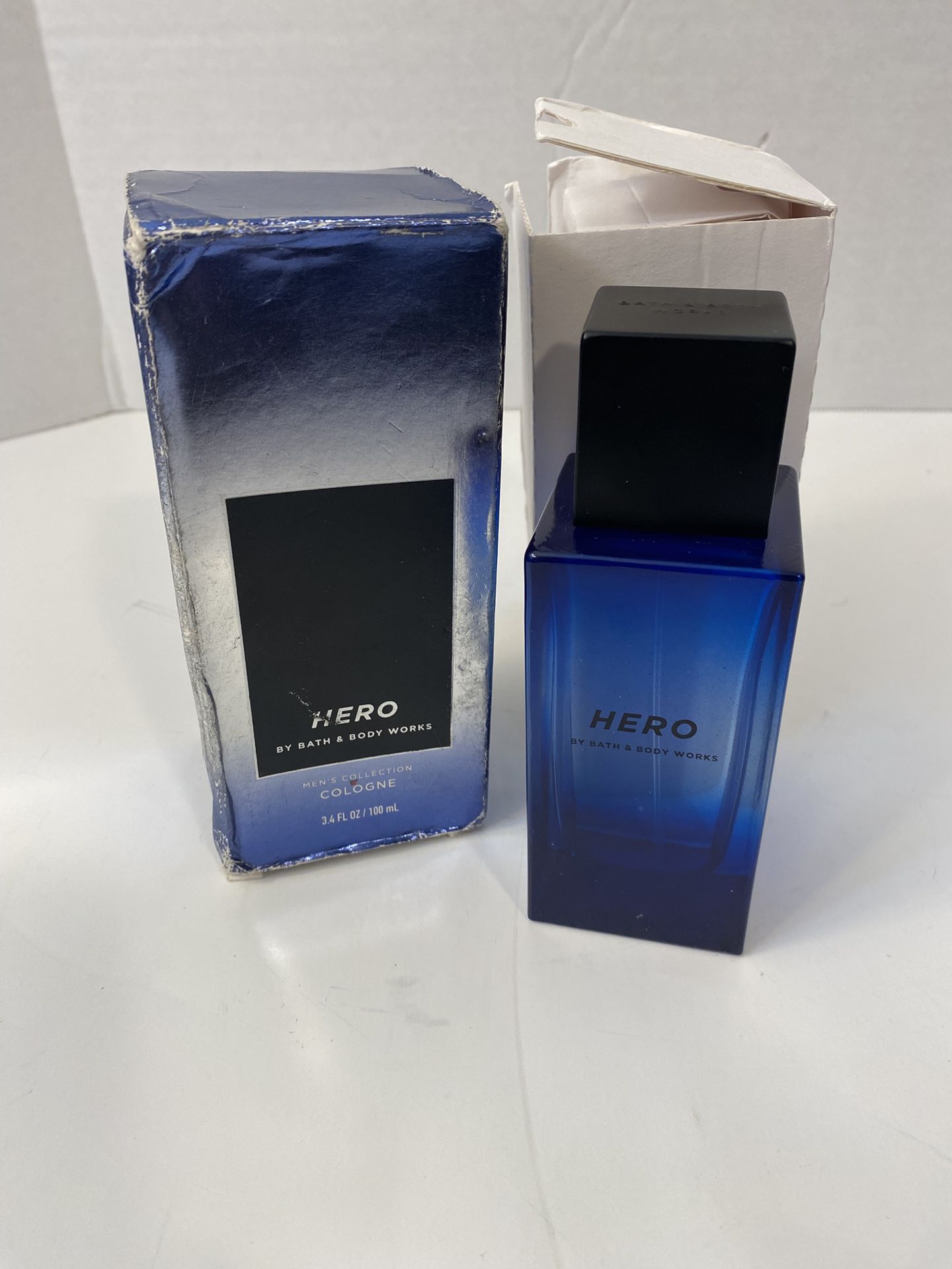 New Bath & Body Works Hero Cologne for Men; 3.4 Fl Oz / 100 mL; Spray Bottle; Minor Box Damage