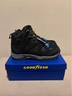 goodyear men's teton steel toe outdoor hiker work boots size 9 wide