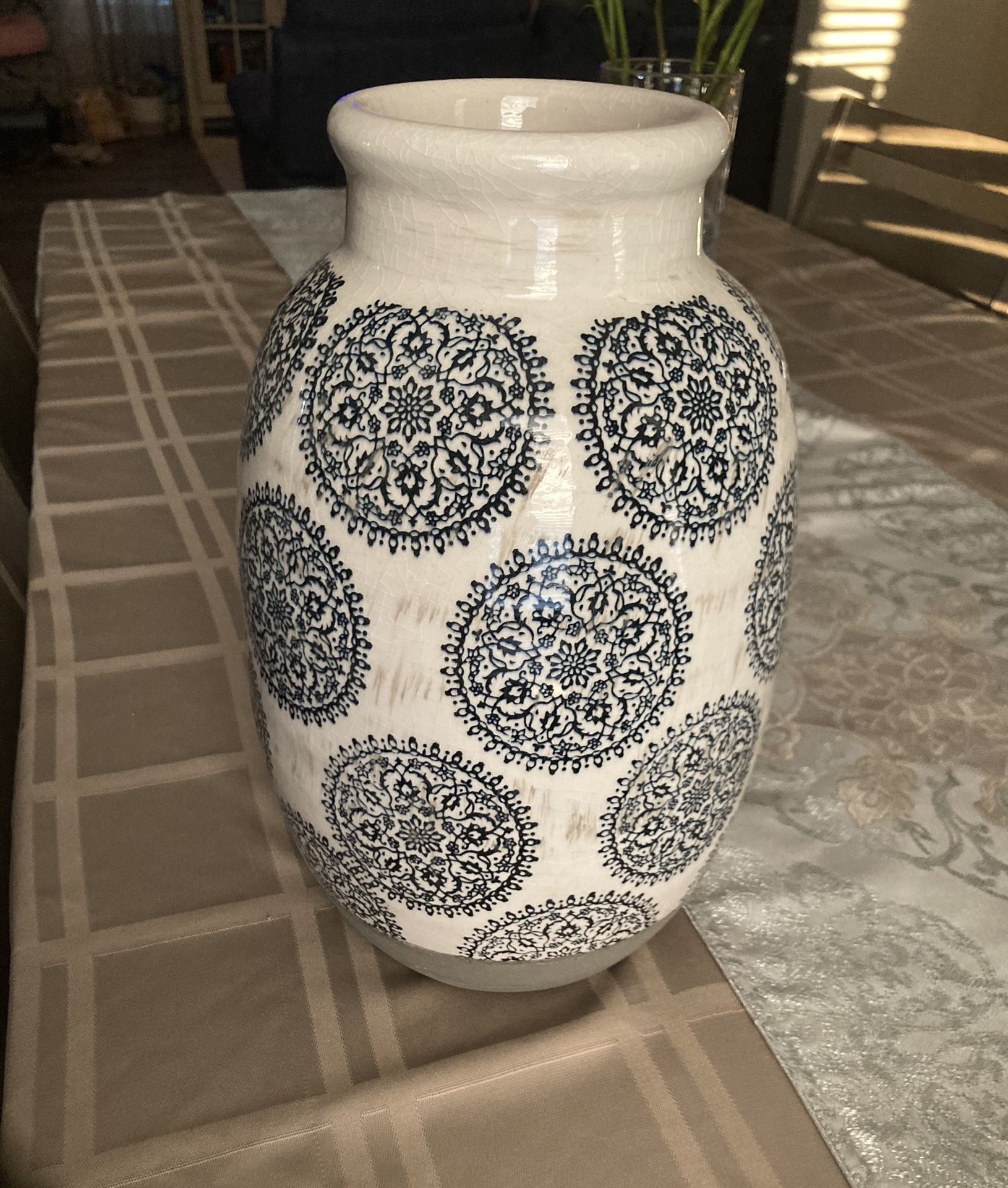 Pottery Barn Distressed Medallion Vase