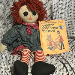 Raggedy Ann Doll With book