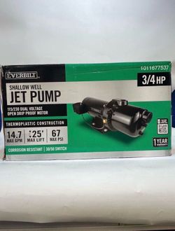 🚀 Everbilt 3/4 HP Plastic Shallow Well Jet Pump