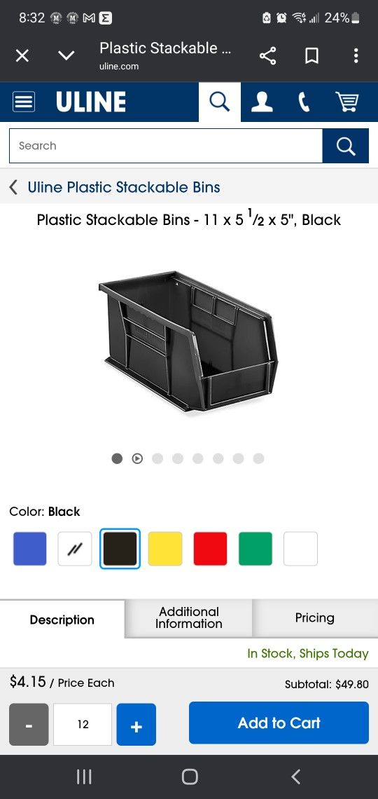 Uline Storage Bins 