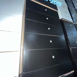 Black Five Drawer Dresser Cajonera Comoda Nueva Bonita 