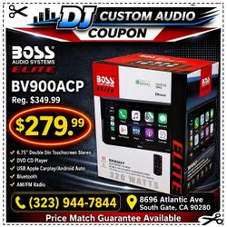 Boss Double Din Touchscreen Stereo DVD CD AM FM Radio USB Apple Carplay Android Auto Bluetooth BV900ACP 🚨 Payment Options Available 🚨 No Credit Need
