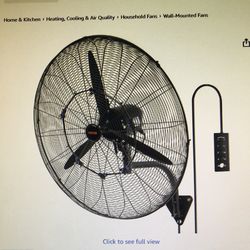 VEVOR 30 Inch Wall-Mount Misting Fan 3-speed IP44 Waterproof Oscillating , Max 9500 CFM Wall Mounted Fan for Outdoor Commercial Residential Greenhouse
