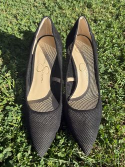 Jessica Simpson Hemera black mesh heels size 6M