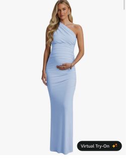Blue Maternity Baby Shower Gown