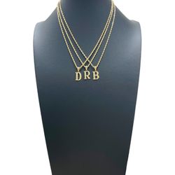 18” 10K Yellow Gold Rope Chain With 10K Initial
