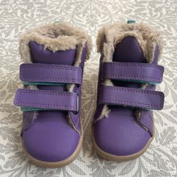 Ten Little Purple High Top Shoe With Fur Kids Size 8 
