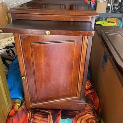 Vintage Hardwood Recliner Table With Magazine Rack