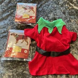 Pet Christmas Costumes Size L $12 For 2