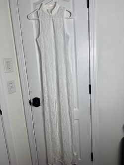 White Lace Sleeveless Maxi Dress