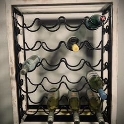 Wood & Wrought Iron Wine Rack 🍷 