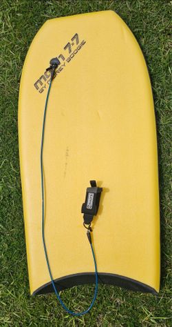 Vintage Morey Boogie Board Mach 7-7 with Bully's Leash (a Booger's Timepiece)