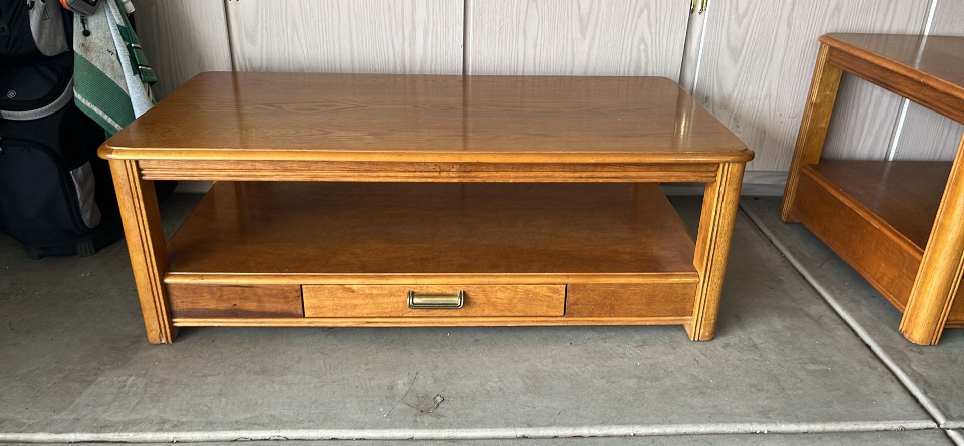 Broyhill Oak Coffee Table & End Table