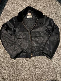 Butwin Vintage Black Police Jacket Men's Fur Collar Original Outdoor