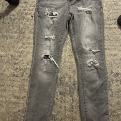 Gray And Black Jeans