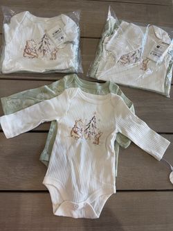 New: 2 pack Disney Baby Cloud Island Long Sleeve Bodysuits
