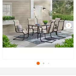 New In Box Glenridge Patio Set 7 Piece Set In Beige