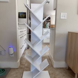 White Diagonal Bookshelf