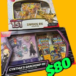 Pokemon Zapdos EX & Cynthia’s Garchomp EX Premium Boxes (MSRP)