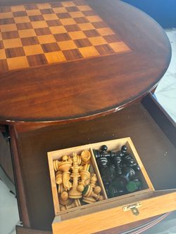 Hightop chess table with stools